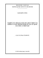 (Luận văn thạc sĩ) nghiên cứu mối quan hệ giữa phát triển tài chính và tăng trưởng kinh tế tại các quốc gia châu á chọn lọc 