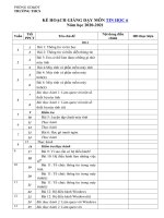 Tải Kế hoạch giảng dạy môn Tin học lớp 6 năm 2020 - 2021 - Phân phối chương trình Tin 6 Tinh giản