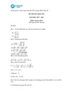 2b gọi m là trung điểm của ac tính số đo góc amb làm tròn đến độ c kẻ ak vuông góc với bm k ∈  bm chứng minh δbkc đồng dạng với δbhm đáp án đề thi giữa kì 1 lớp 9 môn toán