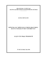 (Luận văn thạc sĩ) kiểm tra sau thông quan trong hoạt động quản lý hải quan việt nam hiện nay 