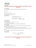 Đề thi tuyển sinh vào lớp 10 năm 2014 - tỉnh Phú Thọ