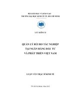 (Luận văn thạc sĩ) quản lý rủi ro tác nghiệp tại ngân hàng đầu tư và phát triển việt nam 