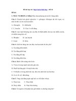 Tải Đề thi học kì 2 lớp 8 môn Sinh học - Đề 18 - Đề thi trắc nghiệm HK 2 môn Sinh học lớp 8 có đáp án