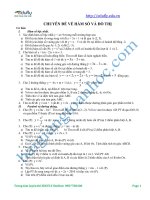 Chuyên đề hàm số bậc nhất và các dạng bài tập ôn thi vào lớp 10 năm 2015