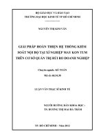 (Luận văn thạc sĩ) giải pháp hoàn thiện hệ thống kiểm soát nội bộ tại xí nghiệp may komtum trên cơ sở quản trị rủi ro doanh nghiệp  
