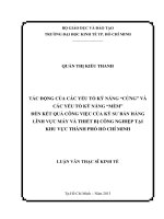 (Luận văn thạc sĩ) tác động của các yếu tố kỹ năng cứng và các yếu tố kỹ năng mềm đến kết quả công việc của kỹ sư bán hàng lĩnh vực máy và thiết bị công nghiệp tại khu vực thành phố hồ chí minh  
