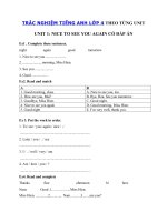 Tải Trắc nghiệm Tiếng Anh lớp 4 Unit 1 Nice to see you again - Bài tập tiếng Anh lớp 4 theo Unit có đáp án