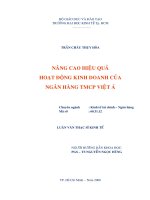 (Luận văn thạc sĩ) nâng cao hiệu quả hoạt động kinh doanh của ngân hàng TMCP việt á 