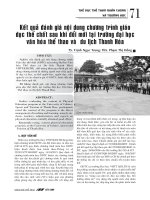 Kết quả đánh giá nội dung chương trình giáo dục thể chất sau khi đổi mới tại trường Đại học Văn hóa Thể thao và Du lịch Thanh Hóa