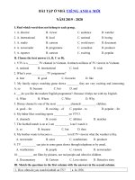 Tải Bài tập ở nhà môn tiếng Anh lớp 6 trong thời gian nghỉ phòng chống dịch Corona - Ôn tập tiếng Anh 6 mới có đáp án