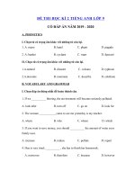 Tải Đề kiểm tra tiếng Anh lớp 9 học kì 2 năm 2019 - 2020 số 2 - Đề tiếng Anh lớp 9 kì 2 có đáp án