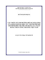 (Luận văn thạc sĩ) các nhân tố ảnh hưởng đến sự hài lòng của khách hàng khu vực TP  HCM đối với thẻ tín dụng của ngân hàng thương mại cổ phần công thương việt nam 