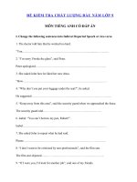 Tải Đề khảo sát chất lượng đầu năm môn Tiếng Anh lớp 9 số 3 - Đề thi khảo sát chất lượng đầu năm lớp 9 môn tiếng Anh