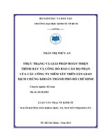 (Luận văn thạc sĩ) thực trạng và giải pháp hoàn thiện trình bày và công bố báo cáo bộ phận của các công ty niêm yết trên sàn giao dịch chứng khoán thành phố hồ chí minh 