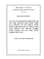 (Luận văn thạc sĩ) các yếu tố ảnh hưởng đến mức độ của việc chuyển giao công nghệ của chuyên gia kỹ thuật nước ngoài cho đội ngũ kỹ thuật việt nam trong các daonh nghiệp nước ngoài tại các khu công nghiệp việt nam  
