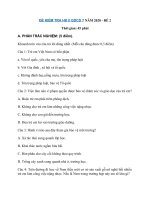 Tải Đề thi GDCD 7 học kì 2 có đáp án năm học 2019 - 2020 - Đề 2 - Đề thi học kì 2 lớp 7 môn GDCD có đáp án năm 2020