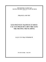 (Luận văn thạc sĩ) giải pháp đẩy mạnh xuất khẩu các sản phẩm, dừa bến tre sang thị trường trung đông  