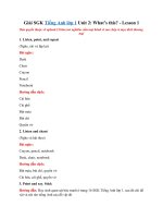 Tải Giải SGK Tiếng Anh lớp 1 Unit 2: What’s this? - Lesson 1 - Tiếng Anh lớp 1 Unit 2: What's this?