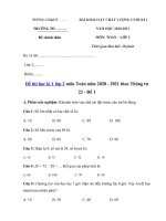 Tải Đề thi học kì 1 lớp 2 môn Toán năm 2020 - 2021 theo Thông tư 22 - Đề 1 - Đề thi học kì 1 môn Toán lớp 2 có đáp án