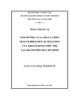 (Luận văn thạc sĩ) ảnh hưởng của chất lượng trải nghiệm đến sự hài lòng của khách hàng siêu thị tại thành phố hồ chí minh  