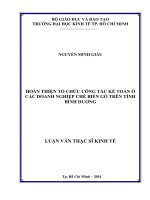 (Luận văn thạc sĩ) hoàn thiện tổ chức công tác kế toán tại các doanh nghiệp chế biến gỗ trên tỉnh bình dương 