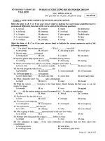 Tải Đề thi môn Tiếng Anh lớp 10 học kì 2 có đáp án sở GD - ĐT Thái Bình năm học 2018 - 2019 - Đề thi học kì 2 lớp 10 môn Tiếng Anh có đáp án