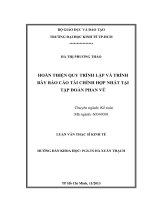 (Luận văn thạc sĩ) hoàn thiện quy trình lập và trình bày báo cáo tài chính hợp nhất tại tập đoàn phan vũ  