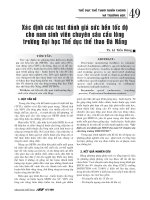 Xác định các test đánh giá sức bền tốc độ cho nam sinh viên chuyên sâu cầu lông trường Đại học Thể dục thể thao Đà Nẵng