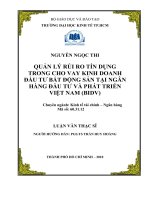(Luận văn thạc sĩ) quản lý rủi ro tín dụng trong cho vay kinh doanh đầu tư bất động sản tại ngân hàng đầu tư và phát triển việt nam (BIDV) 