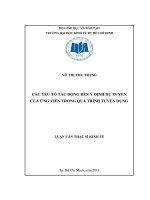 (Luận văn thạc sĩ) các yếu tố tác động đến ý định dự tuyển của ứng viên trong quá trình tuyển dụng 