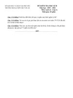 Tải Đề thi học kì 2 môn Lịch sử lớp 6 trường THPT & THCS Chu Văn An, Phú Yên năm học 2015 - 2016 - Đề kiểm tra học kì II môn Lịch sử lớp 6 có đáp án