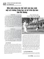 Diễn biến năng lực thể chất của học sinh một số trường trung học cơ sở trên địa bàn tỉnh Hải Dương