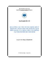 (Luận văn thạc sĩ) đo lường các yếu tố tác động đến quyết định mua hàng đối với tour du lịch trên mạng của nhân viên văn phòng tại thành phố hồ chí minh 