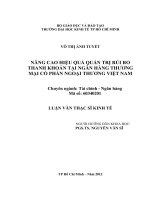 (Luận văn thạc sĩ) nâng cao hiệu quả quản trị rủi ro thanh khoản tại ngân hàng thương mại cổ phần ngoại thương việt nam 