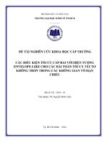 (Luận văn thạc sĩ) các điều kiện tối ưu cấp hai với hiện tượng envelope like cho các bài toán tối ưu vectơ không trơn trong các không gian vô hạn chiều 