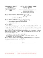 Đề thi và đáp án vào lớp 10 môn toán tỉnh Thanh Hóa năm học 2012-2013