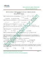 Đề thi trắc nghiệm và đáp án môn toán kỳ thi đánh giá năng lực vào Đại học Quốc gia Hà Nội