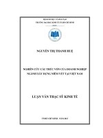 (Luận văn thạc sĩ) nghiên cứu cấu trúc vốn của doanh nghiệp ngành xây dựng niêm yết tại việt nam 