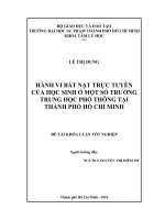 Hành vi bắt nạt trực tuyến của học sinh ở một số trường trung học phổ thông tại thành phố hồ chí minh 