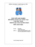 Sáng kiến kinh nghiệm, SKKN - Bồi dưỡng năng lực sáng tạo cho học sinh thông qua bài tập hoá học