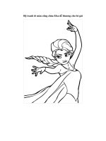Tải Bộ tranh tô màu công chúa Elsa dễ thương cho bé gái - Bộ hình tô màu Nữ hoàng băng giá cho bé gái