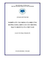 (Luận văn thạc sĩ) nghiên cứu tác động của hiệu ứng đường cong j đến cán cân thương mại và dịch vụ của việt nam 