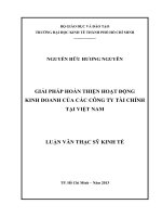 (Luận văn thạc sĩ) giải pháp hoàn thiện hoạt động kinh doanh của các công ty tài chính tại việt nam  