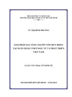 (Luận văn thạc sĩ) giải pháp gia tăng nguồn vốn huy động tại ngân hàng TMCP đầu tư và phát triển việt nam 