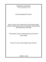 Rèn luyện kỹ năng thích ứng với việc phát triển chương trình môn toán ở cấp tiểu học cho sinh viên ngành giáo dục tiểu học TT 