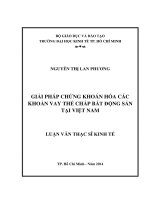(Luận văn thạc sĩ) giải pháp chứng khoán hóa các khoản vay thế chấp bất động sản tại việt nam  