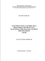 (Luận văn thạc sĩ) giải pháp nâng cao hiệu quả hoạt động tín dụng của ngân hàng thương mại cổ phần phương đông (OCB) 