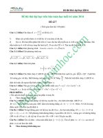 Đề thi thử đại học số 7 môn toán trên báo toán học tuổi trẻ năm 2014
