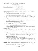 Đề thi và đáp án học kỳ 1 môn toán lớp 10 trường THPT chuyên Hà Nội -Ams năm học 2012-2013