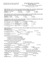 Tải Đề thi thử THPT Quốc gia năm 2017 môn Tiếng Anh có đáp án - Đề 54 - Đề thi thử Đại học môn Tiếng Anh năm 2017 có đáp án